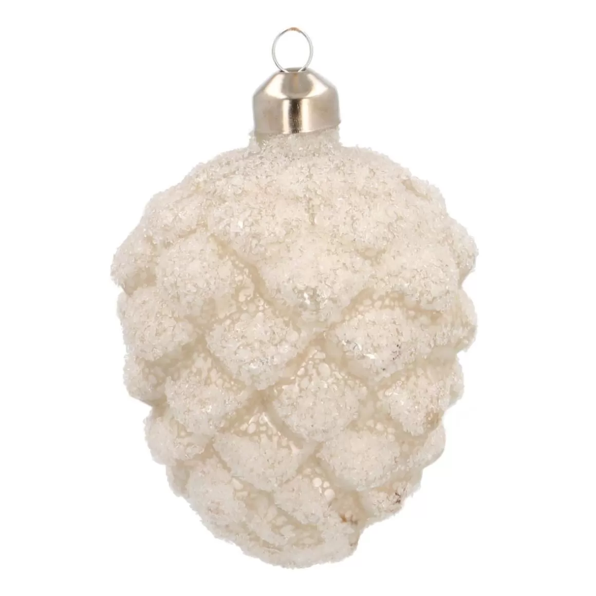 It's all about Christmas Christmas Ornaments | Christmas Baubles By Colour-Christmas Ornament Pine Cone | Antique Silver | Glass | 10 Cm