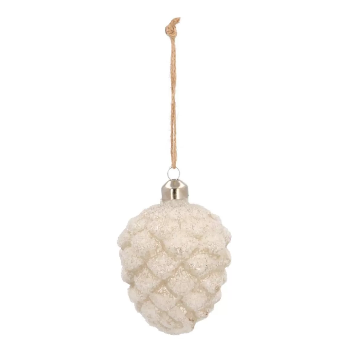 It's all about Christmas Christmas Ornaments | Christmas Baubles By Colour-Christmas Ornament Pine Cone | Antique Silver | Glass | 10 Cm