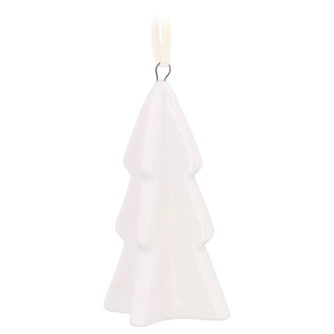 It's all about Christmas Christmas Ornaments-Christmas Ornament Porcelain 3D Christmas Tree | White | 7 Cm