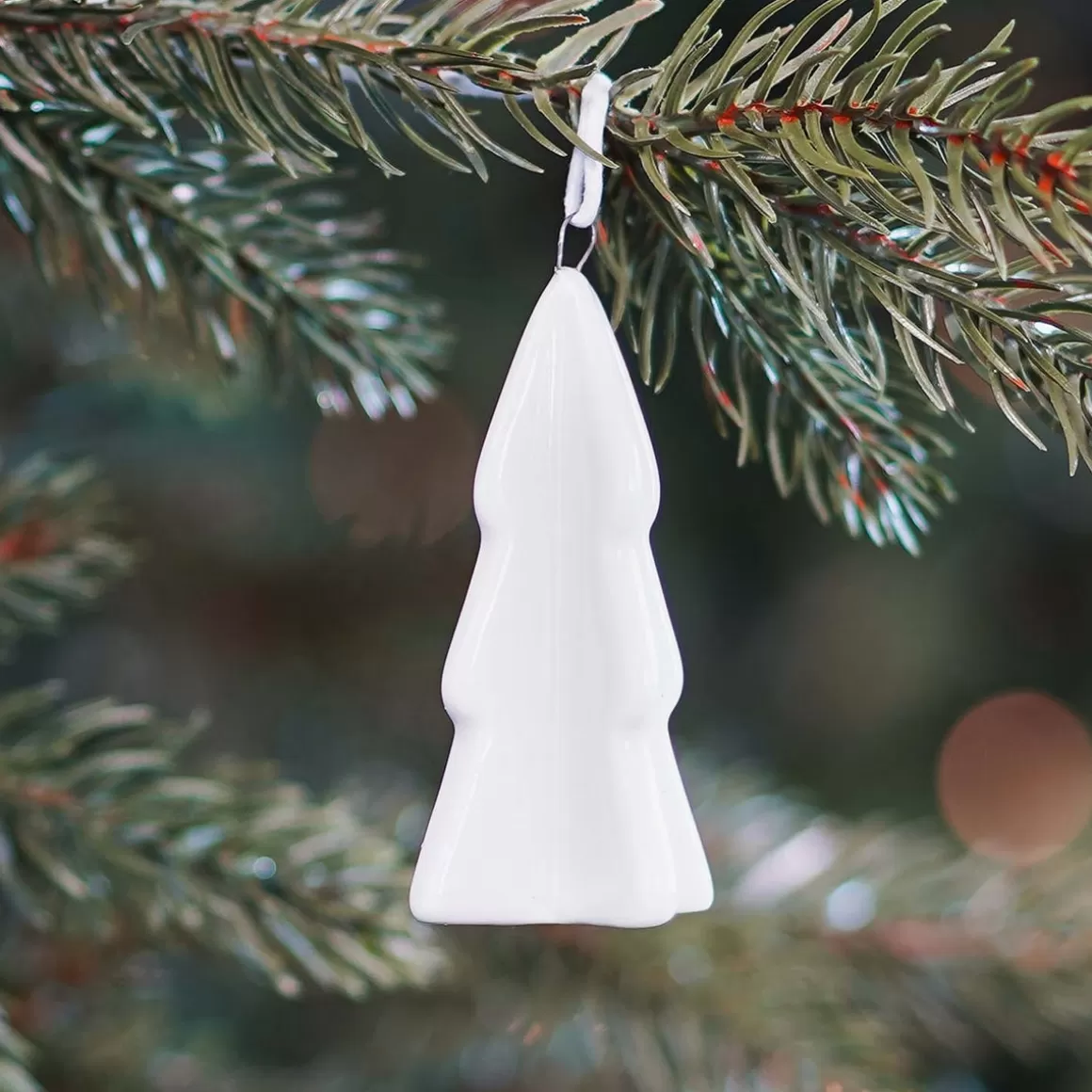 It's all about Christmas Christmas Ornaments-Christmas Ornament Porcelain 3D Christmas Tree | White | 7 Cm