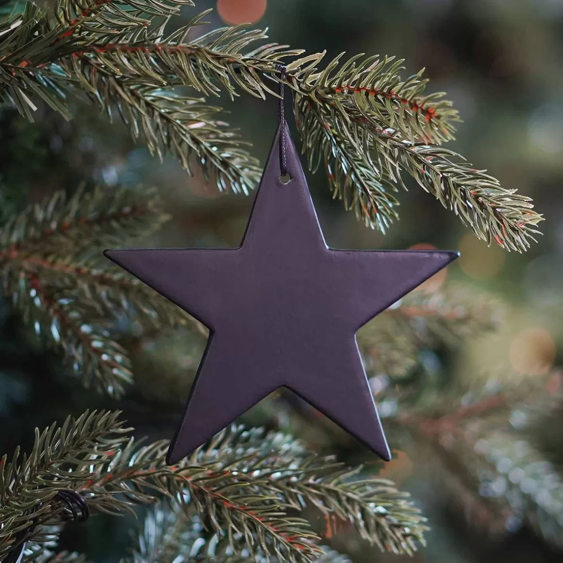 It's all about Christmas Christmas Ornaments-Christmas Ornament Porcelain Star | Black | 12 Cm