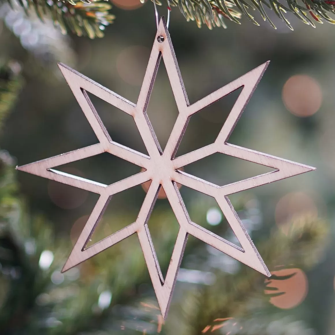 It's all about Christmas Christmas Ornaments-Christmas Ornament Wooden Star | Brown | 12 Cm