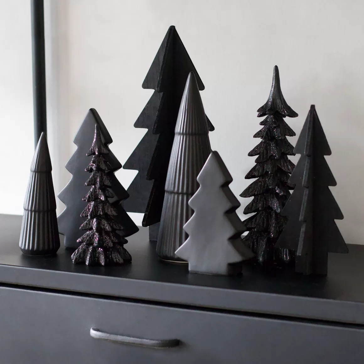 It's all about Christmas Christmas Trees | Christmas Figurines-Christmas Tree Black 19cm Polyresin