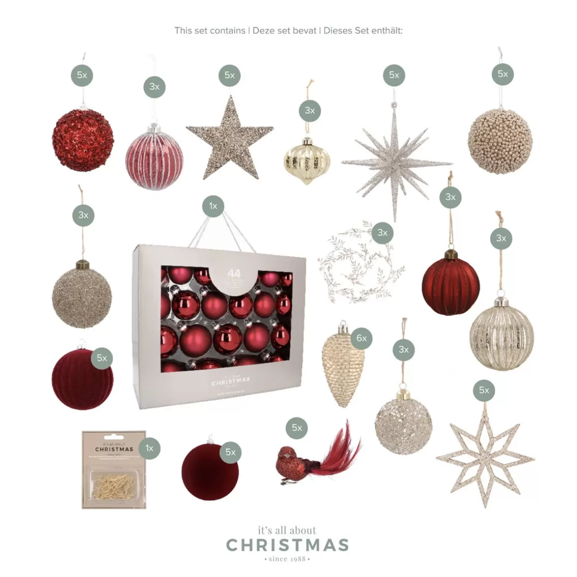 It's all about Christmas Christmas Tree Bundles-Christmas Tree Set 'Glamour': Stylish And Elegant Christmas Decorations