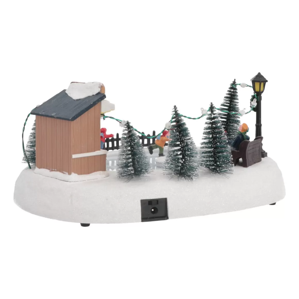 It's all about Christmas Christmas Houses In All Shapes And Sizes-Christmas Village Ice Rink | 4 Moving Skaters | LED Lighting | Music | 29cm Wide