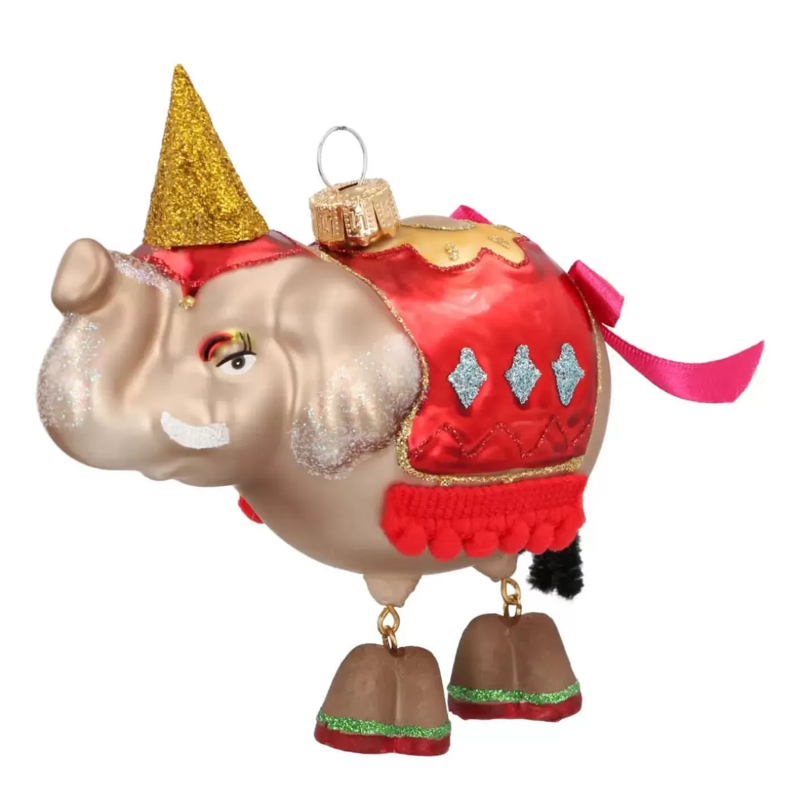 It's all about Christmas Christmas Ornaments-Circus Elephant Christmas Ornament | Glass | 11 Cm