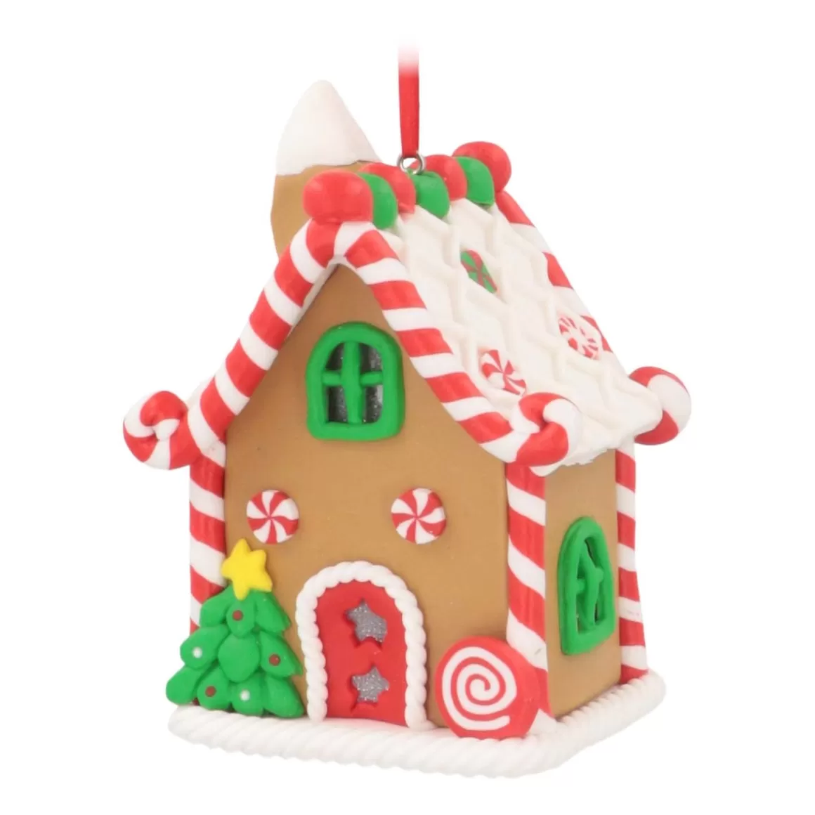 It's all about Christmas All Christmas Decorations | Christmas Ornaments-Clay Christmas Ornament Candy House | 11 Cm