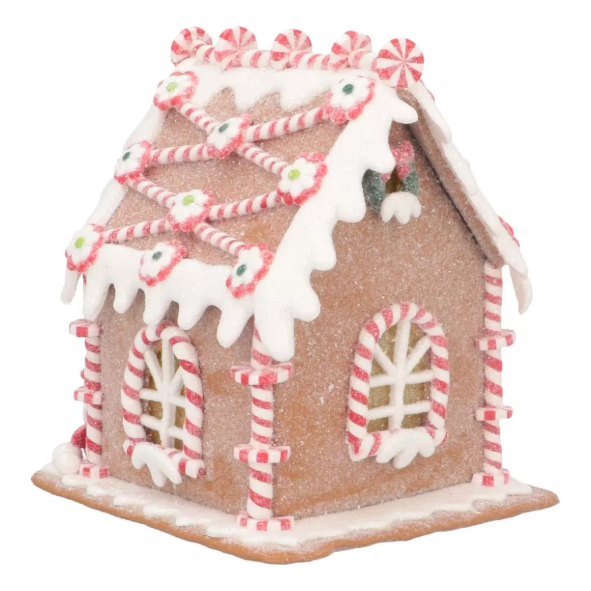 It's all about Christmas Christmas Houses In All Shapes And Sizes-Clay Gingerbread House With LED | Handmade | Batteries Incl. | 16 Cm