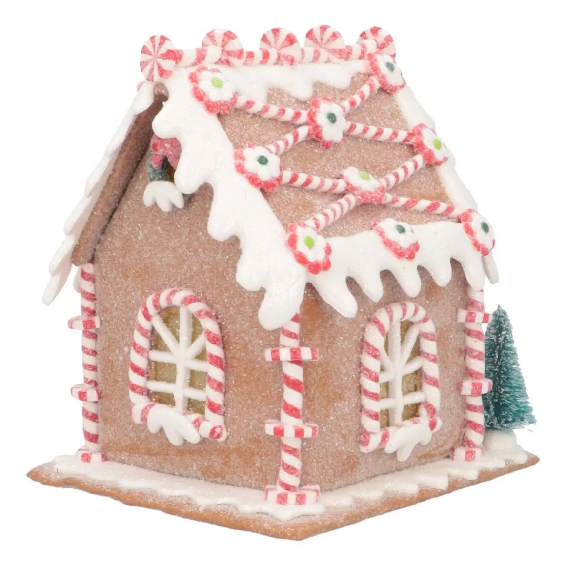 It's all about Christmas Christmas Houses In All Shapes And Sizes-Clay Gingerbread House With LED | Handmade | Batteries Incl. | 16 Cm