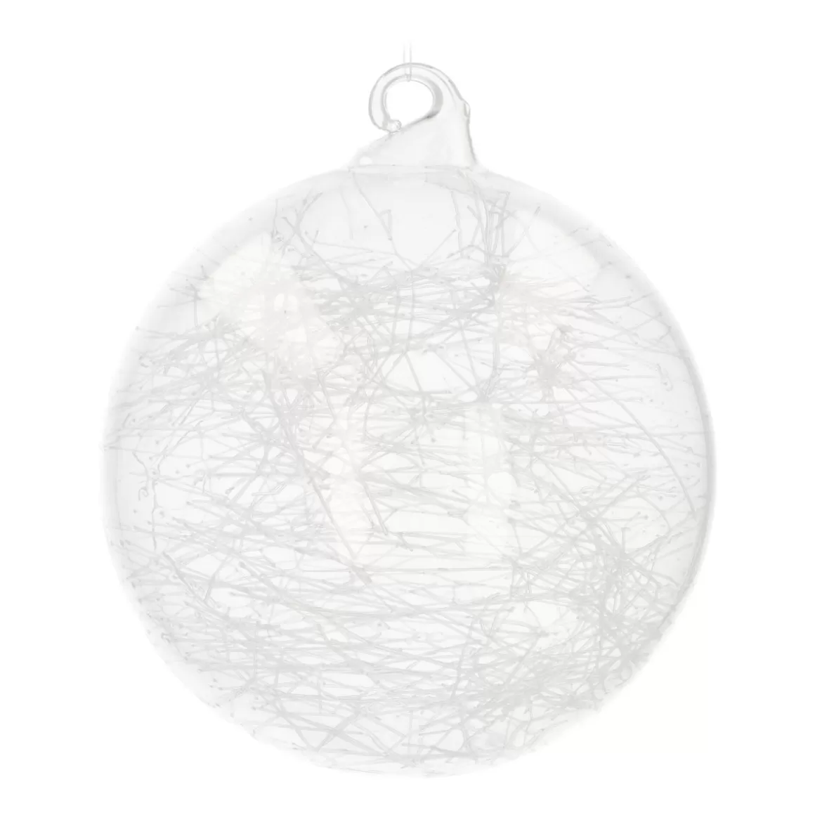 It's all about Christmas Christmas Baubles By Colour | Luxury Christmas Baubles-Clear Glass Bauble Filled With Fiber | 10 Cm