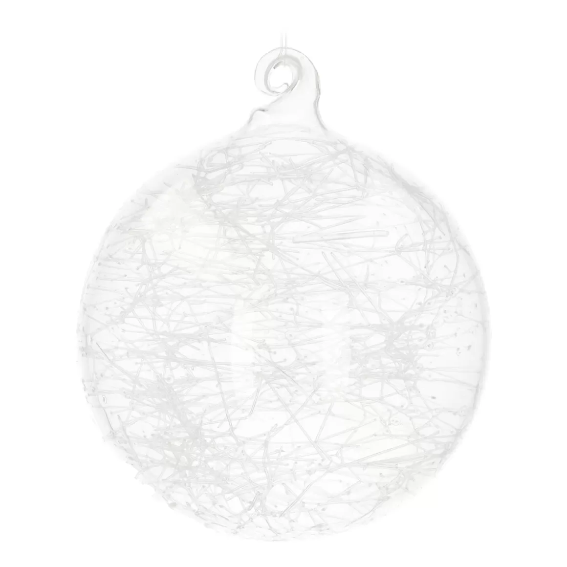 It's all about Christmas Extraordinary Baubles | Luxury Christmas Baubles-Clear Glass Bauble Filled With Fiber | 8 Cm