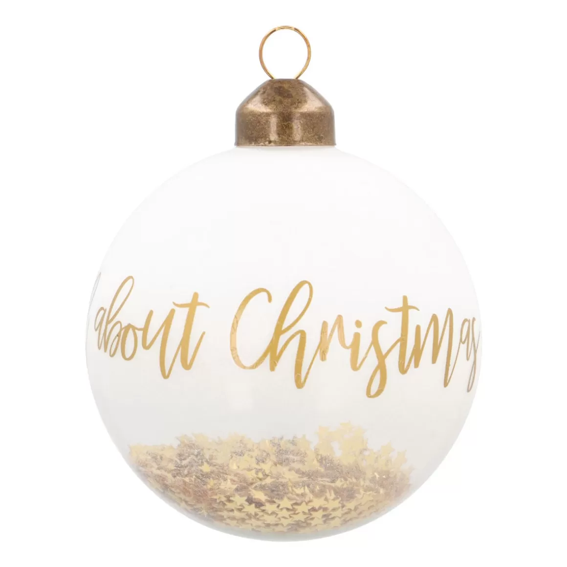 It's all about Christmas Christmas Baubles By Colour | Luxury Christmas Baubles-Clear Glass Bauble | White | 8 Cm