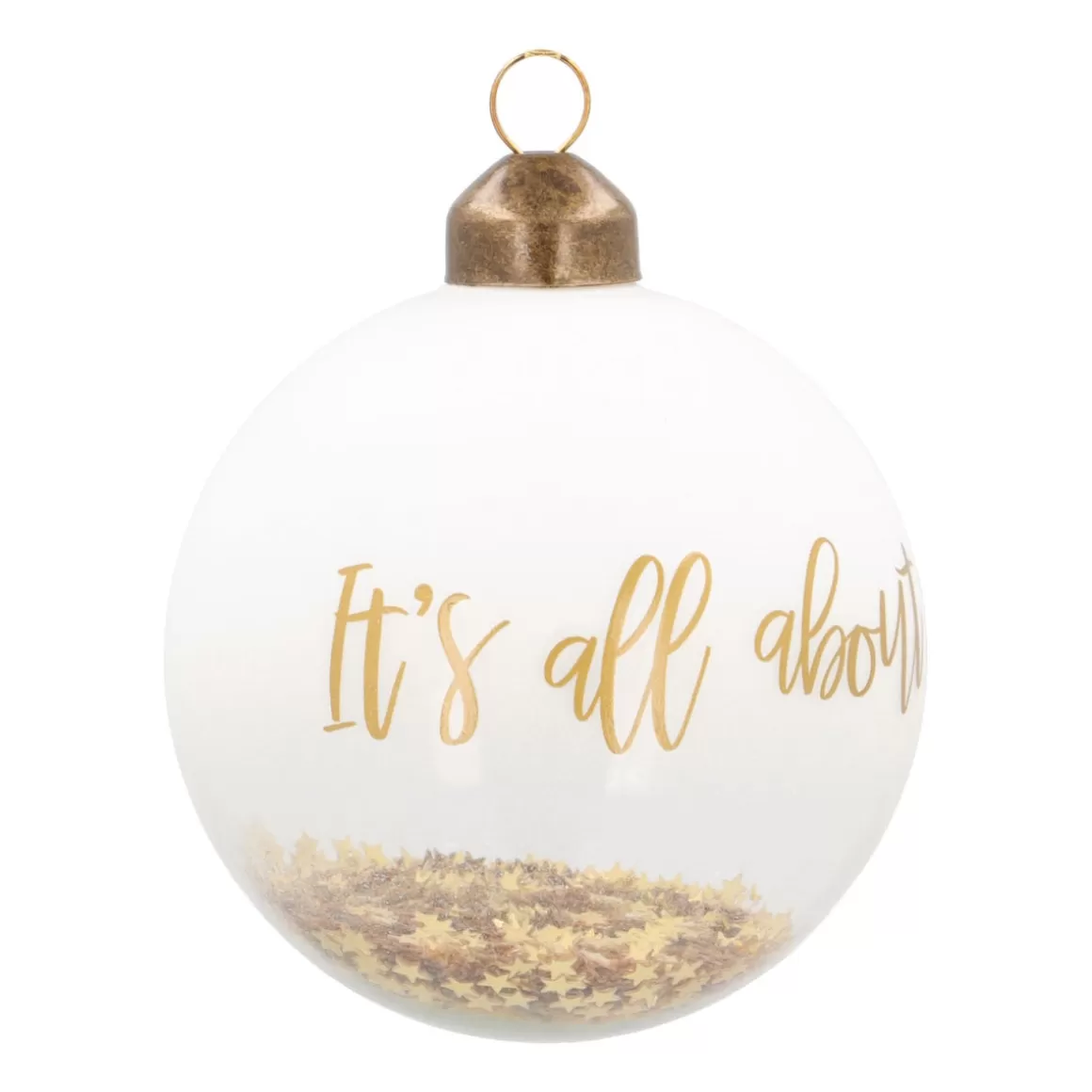 It's all about Christmas Christmas Baubles By Colour | Luxury Christmas Baubles-Clear Glass Bauble | White | 8 Cm
