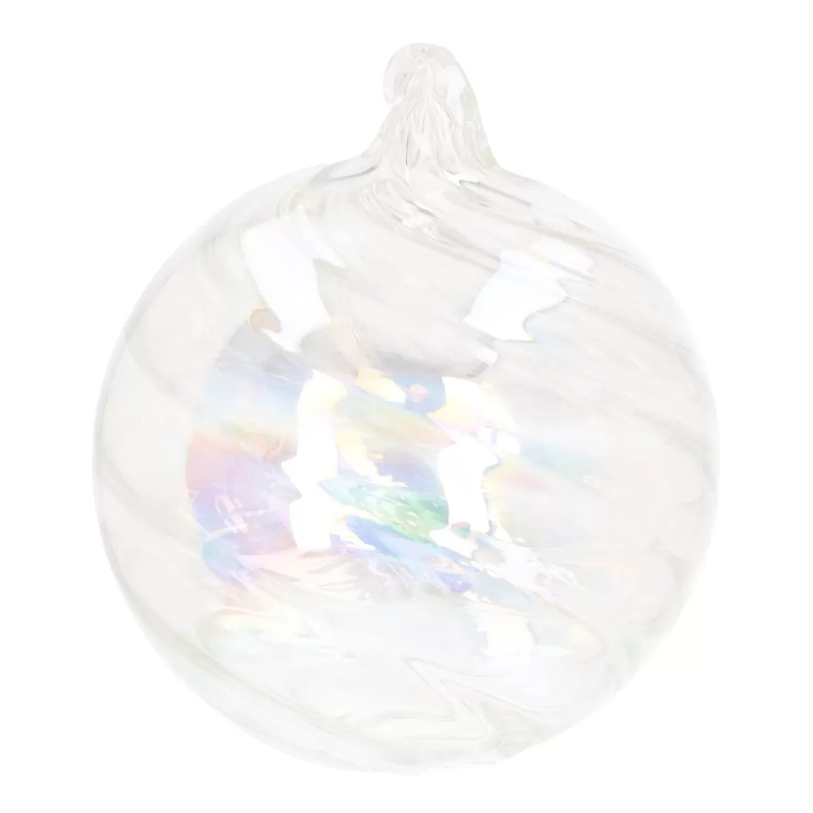 It's all about Christmas Extraordinary Baubles | Christmas Baubles By Colour-Clear Glass Bauble Swirl | Iridescent | 10 Cm