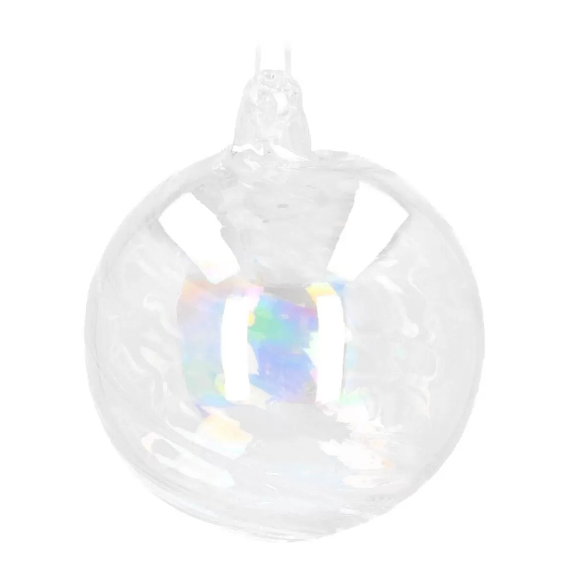 It's all about Christmas Extraordinary Baubles | Luxury Christmas Baubles-Clear Glass Bauble Swirl | Iridescent | 8 Cm