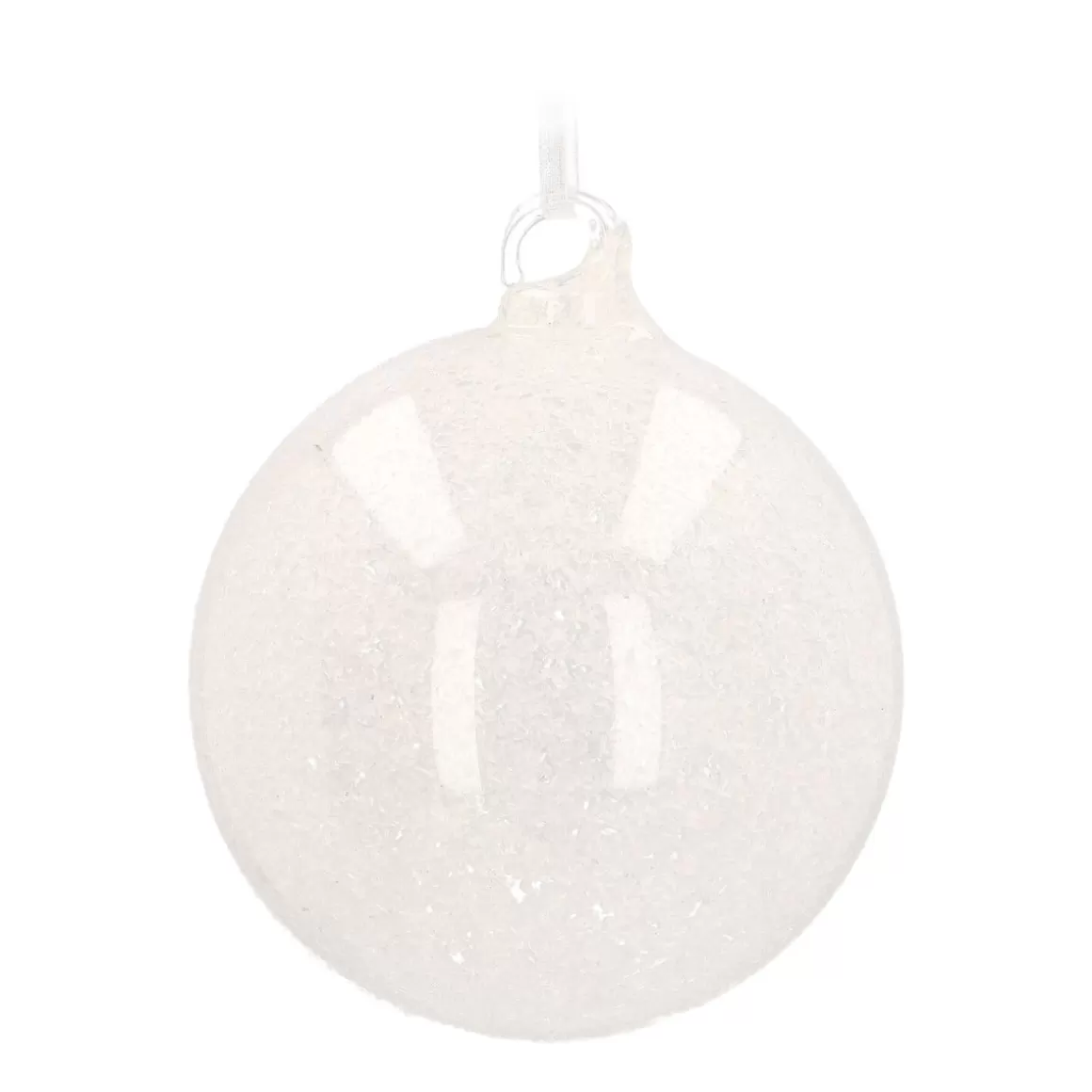 It's all about Christmas Christmas Baubles By Colour | Luxury Christmas Baubles-Clear Glass Bauble With Ice Finish | 10 Cm