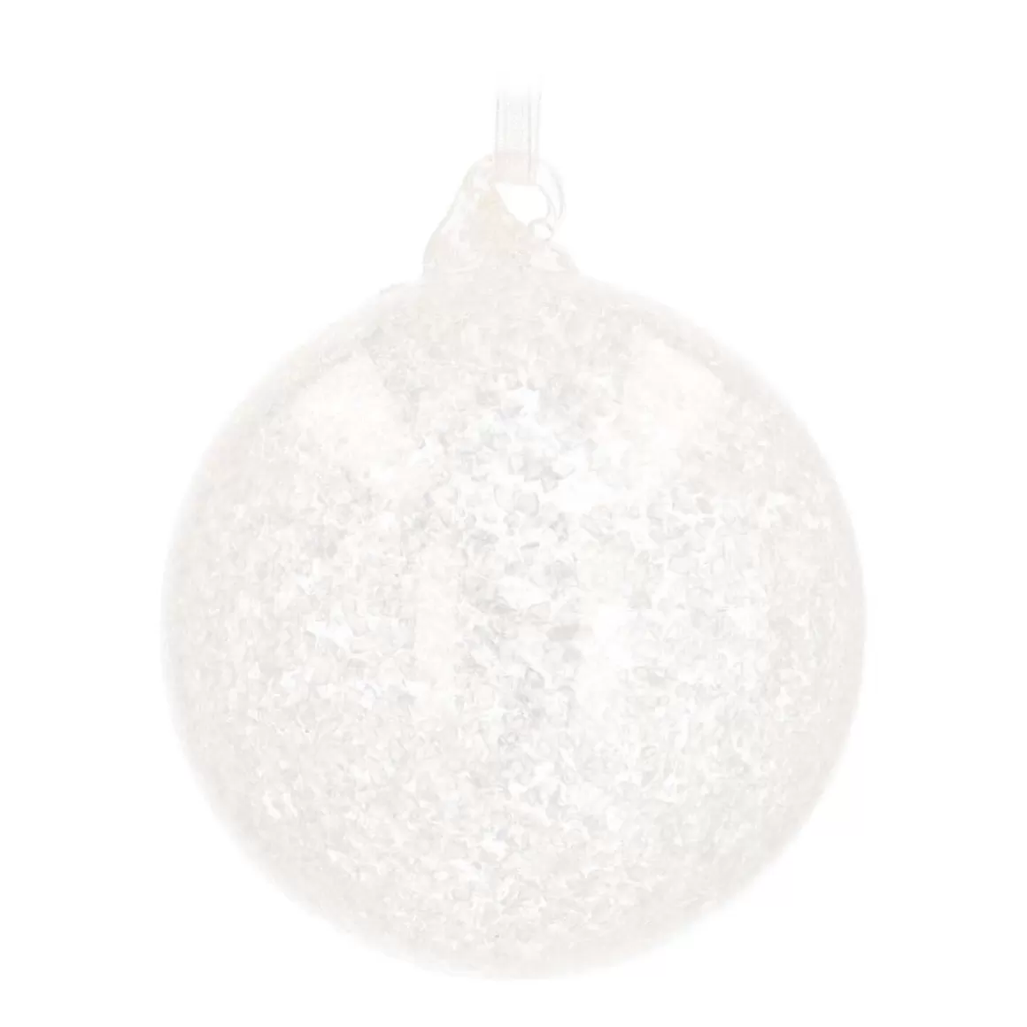 It's all about Christmas Christmas Baubles By Colour | Luxury Christmas Baubles-Clear Glass Bauble With Ice Finish | 8 Cm