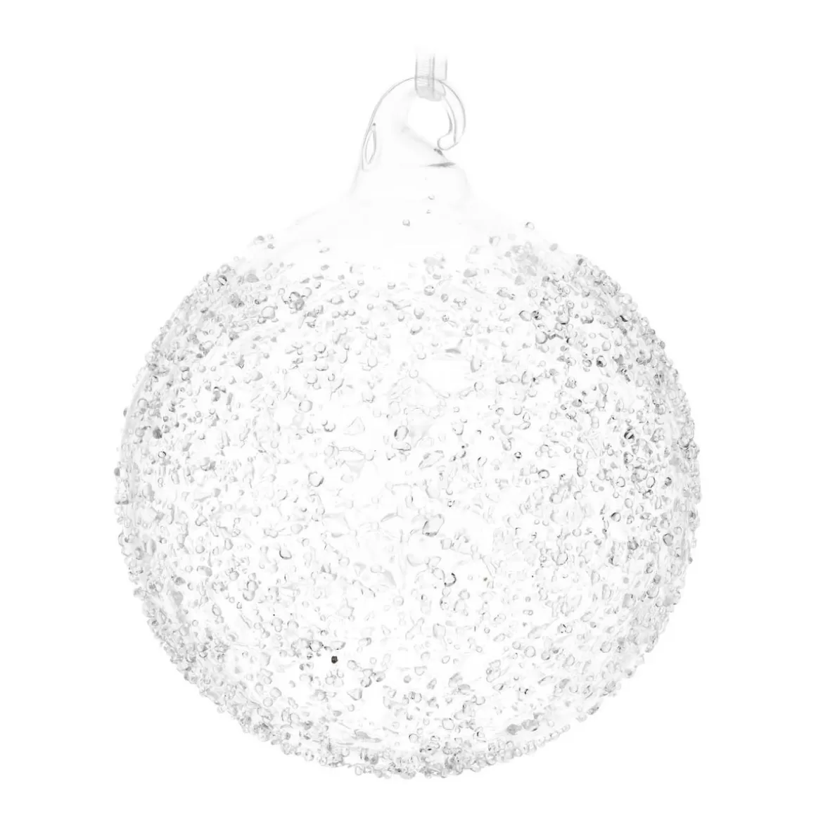 It's all about Christmas Christmas Baubles By Colour | Luxury Christmas Baubles-Clear Glass Bauble With Splinters | 10 Cm