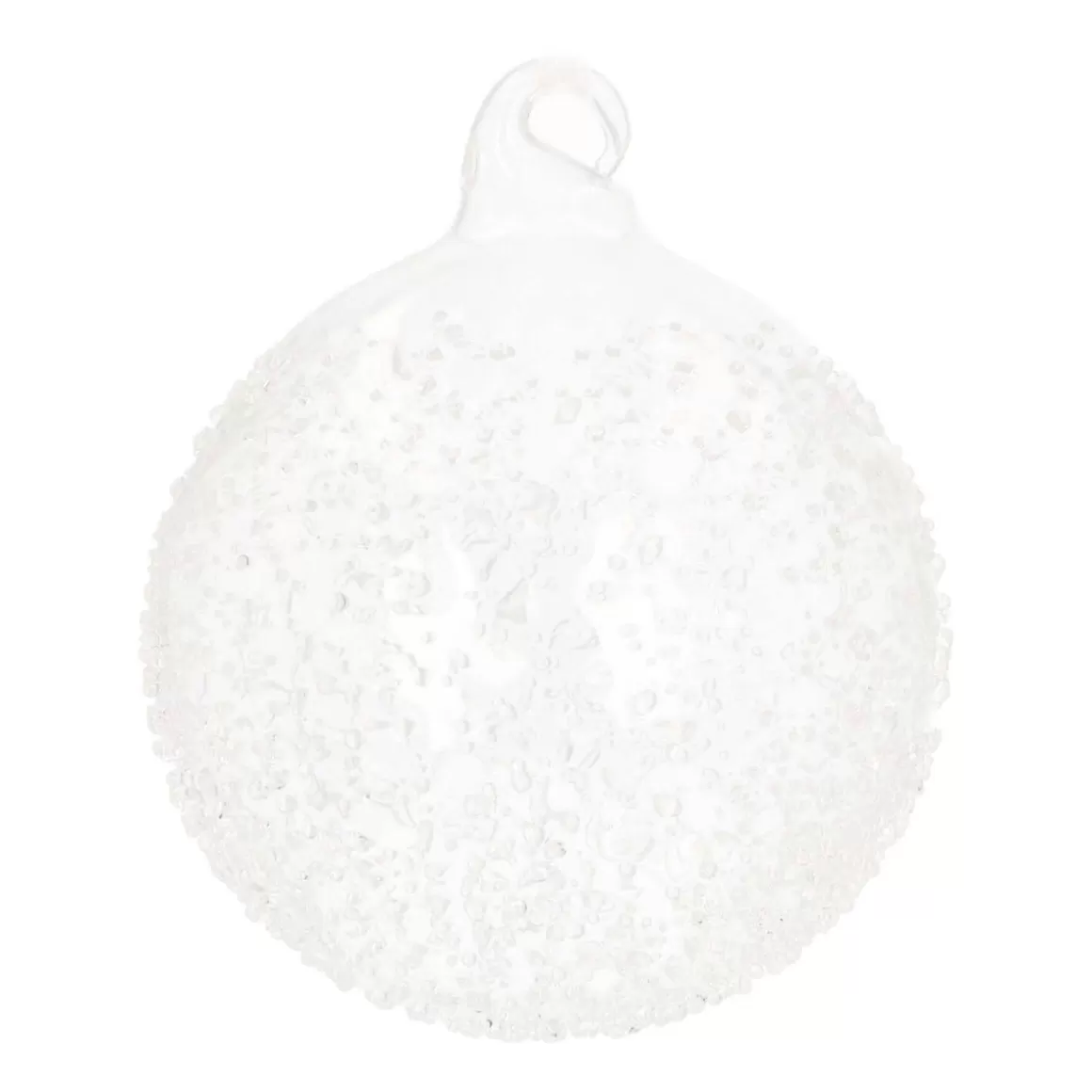 It's all about Christmas Christmas Baubles By Colour | Luxury Christmas Baubles-Clear Glass Bauble With Splinters | 8 Cm