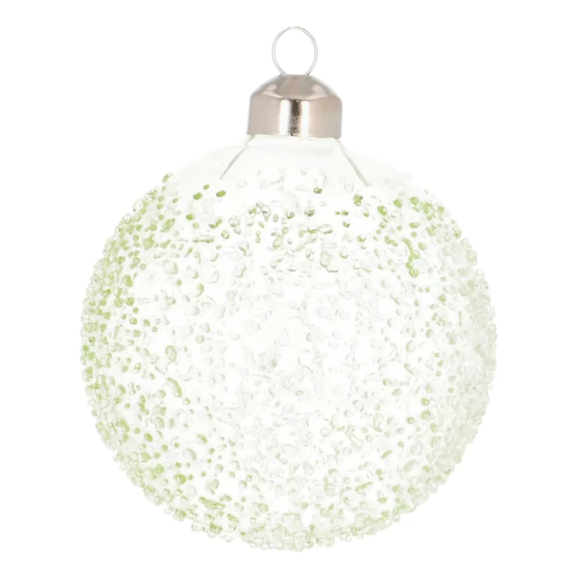 It's all about Christmas Luxury Christmas Baubles-Clear Glass Christmas Baubles With Splinters 8cm Eucalyptus