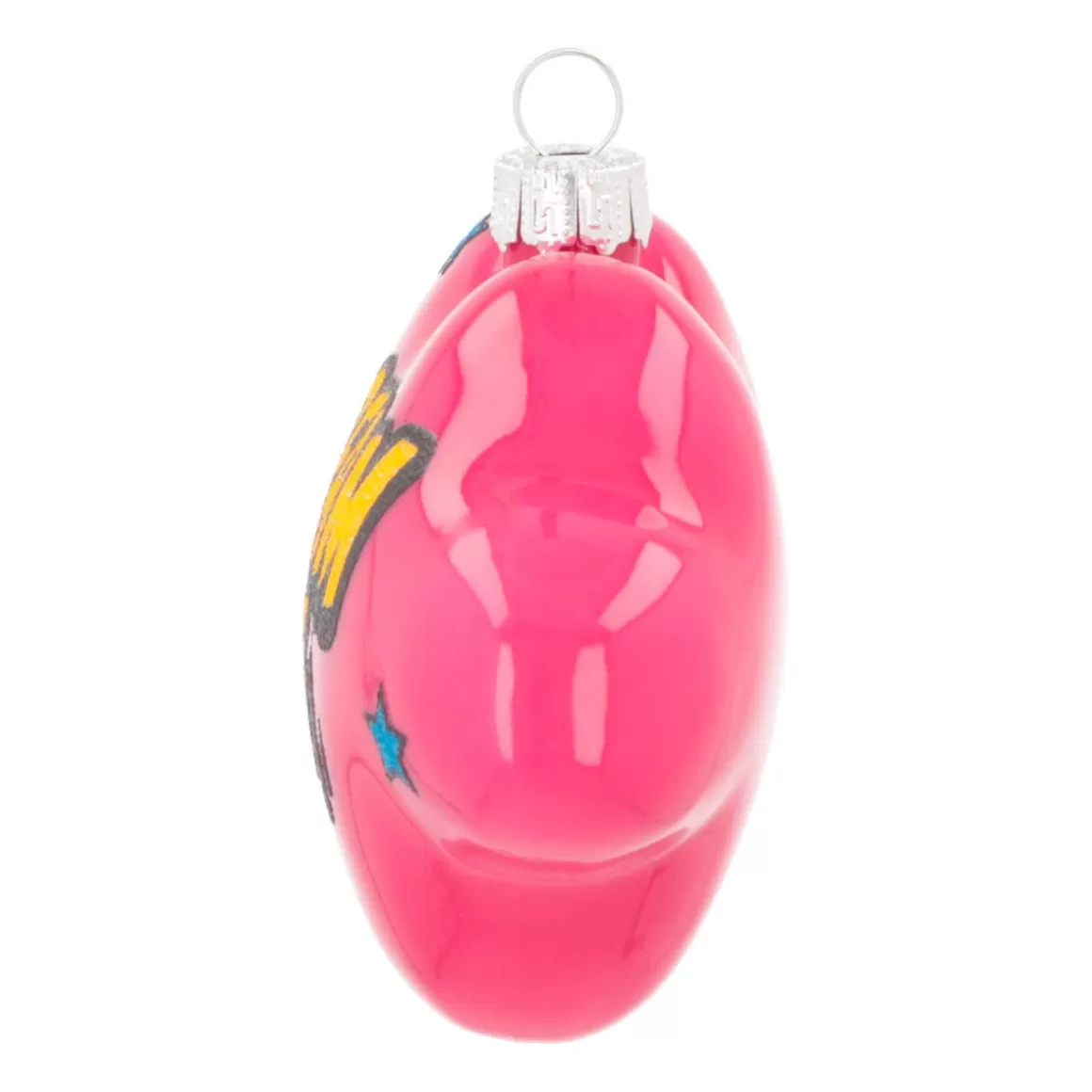 It's all about Christmas Christmas Ornaments-Cloud With Text Dream Big Pop Art Ornament, Glass, Pink-Yellow, 11cm/4.5in