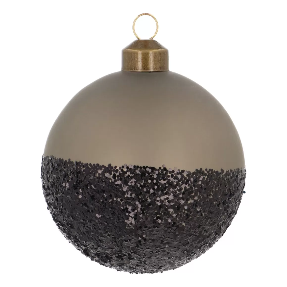 It's all about Christmas Extraordinary Baubles | Christmas Baubles By Colour-Cottage Green Christmas Bauble With Black Glitter Dip