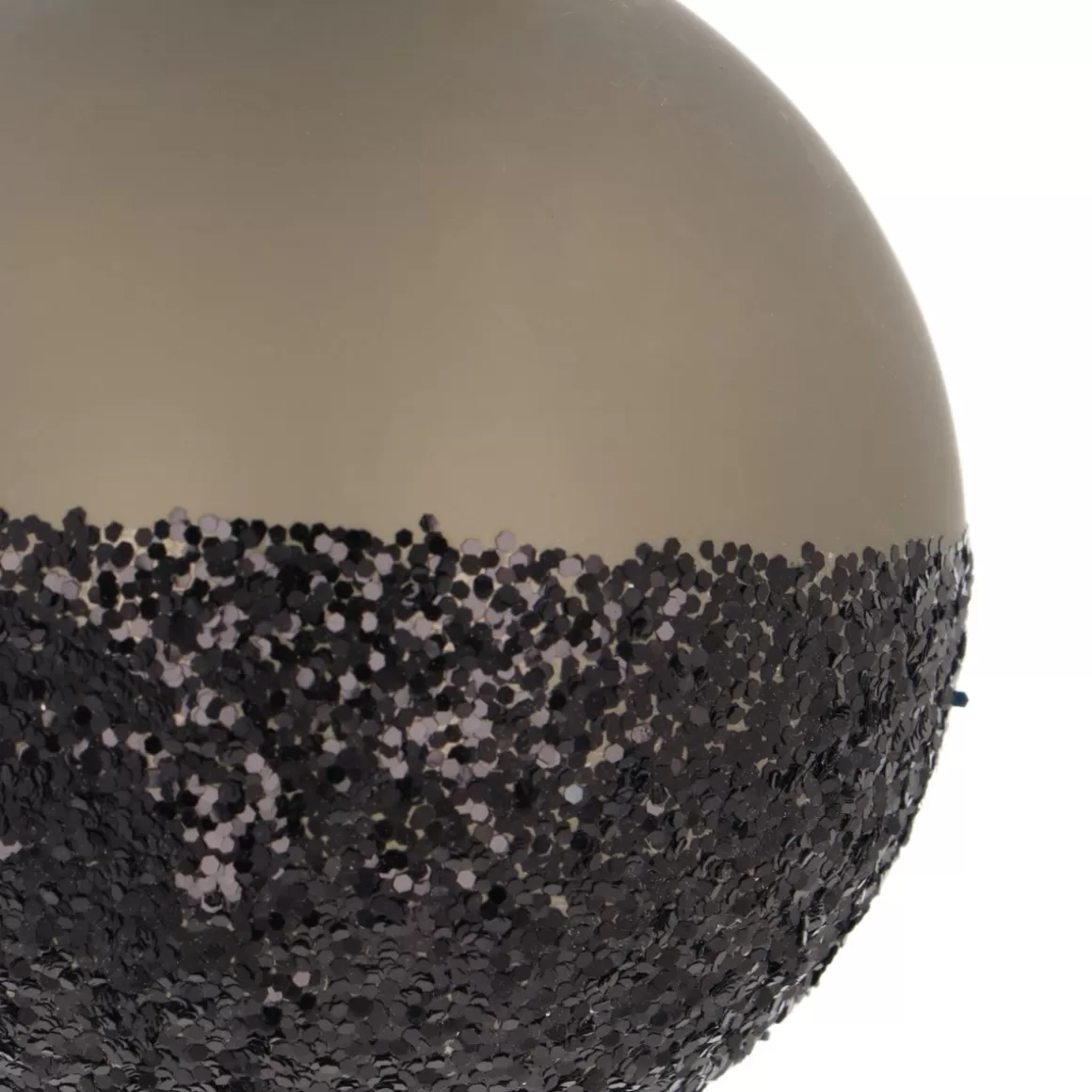 It's all about Christmas Extraordinary Baubles | Christmas Baubles By Colour-Cottage Green Christmas Bauble With Black Glitter Dip