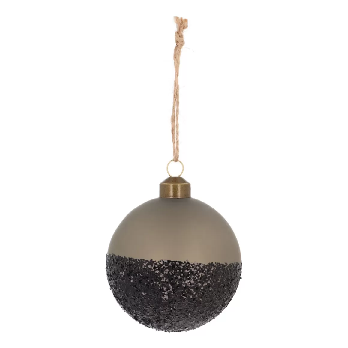 It's all about Christmas Extraordinary Baubles | Christmas Baubles By Colour-Cottage Green Christmas Bauble With Black Glitter Dip