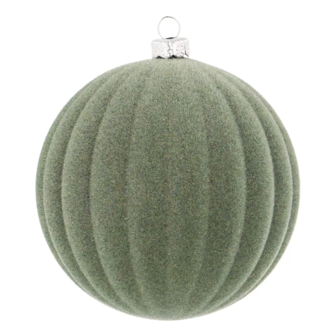 It's all about Christmas Christmas Baubles By Colour | Plastic Christmas Baubles-Cotton Green Velvet Christmas Bauble With Relief