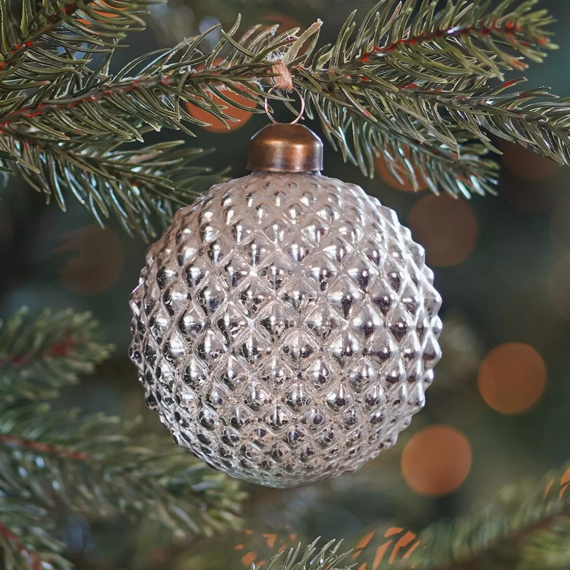 It's all about Christmas Glass Christmas Baubles-Crackle Champagne Christmas Bauble With Diamond Relief