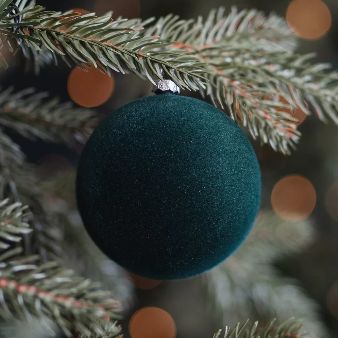 It's all about Christmas Christmas Baubles By Colour | Plastic Christmas Baubles-Dark Green Velvet Unbreakable Christmas Bauble