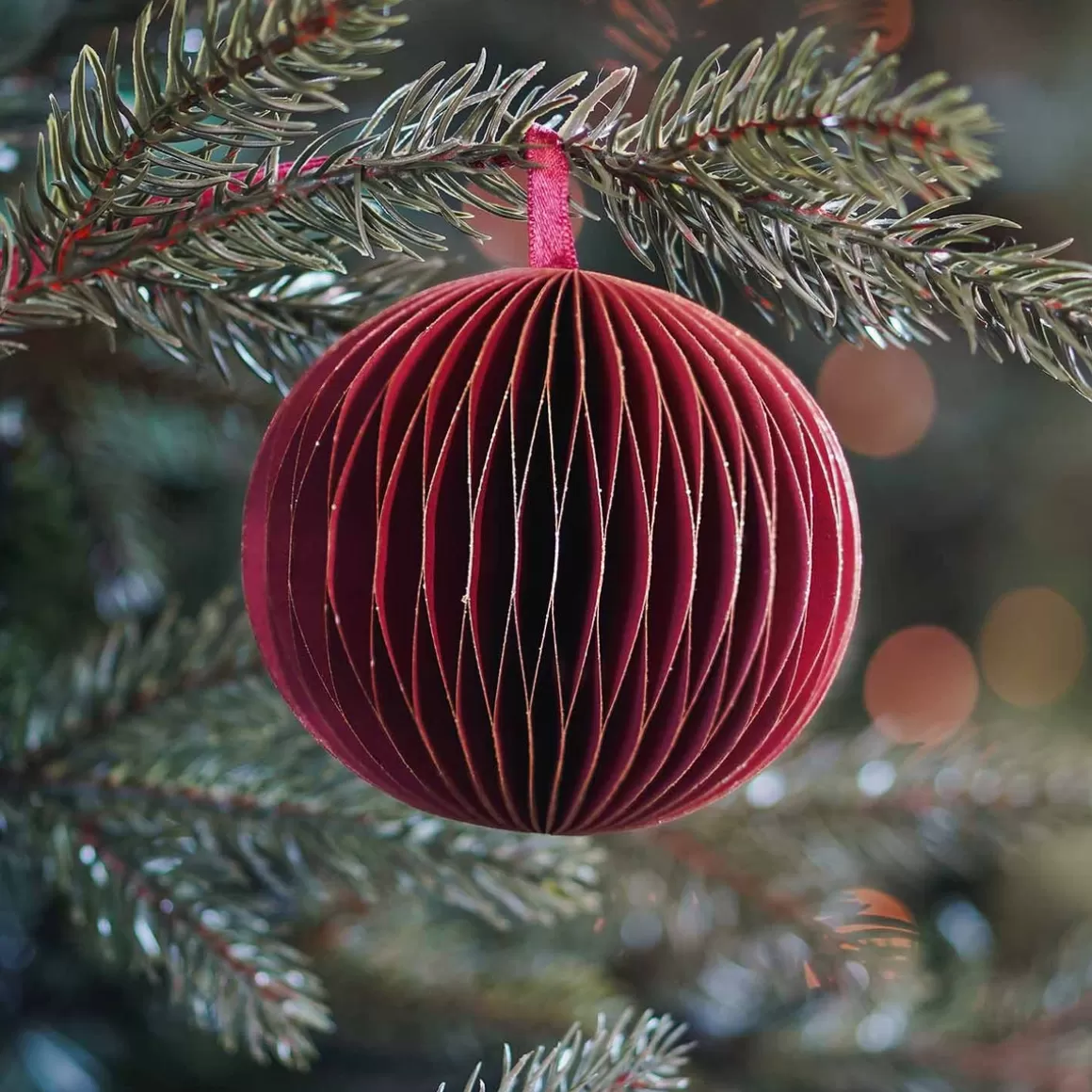 It's all about Christmas Christmas Ornaments | Paper Christmas Baubles-Dark Red Paper Christmas Bauble 8 Cm