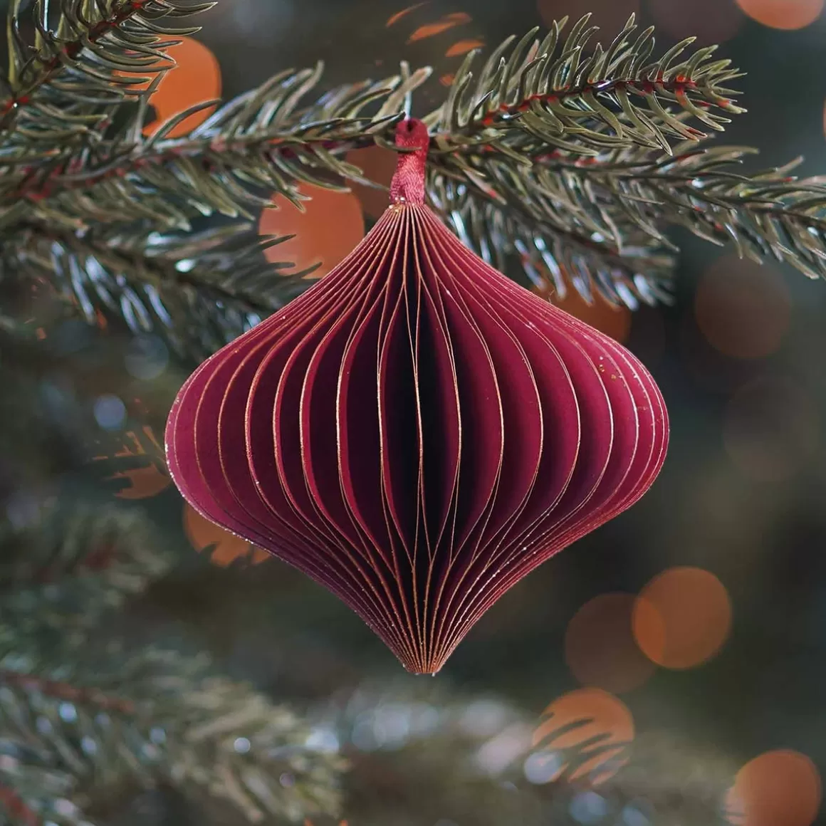 It's all about Christmas Christmas Ornaments | Paper Christmas Baubles-Dark Red Paper Christmas Ornament 8 Cm