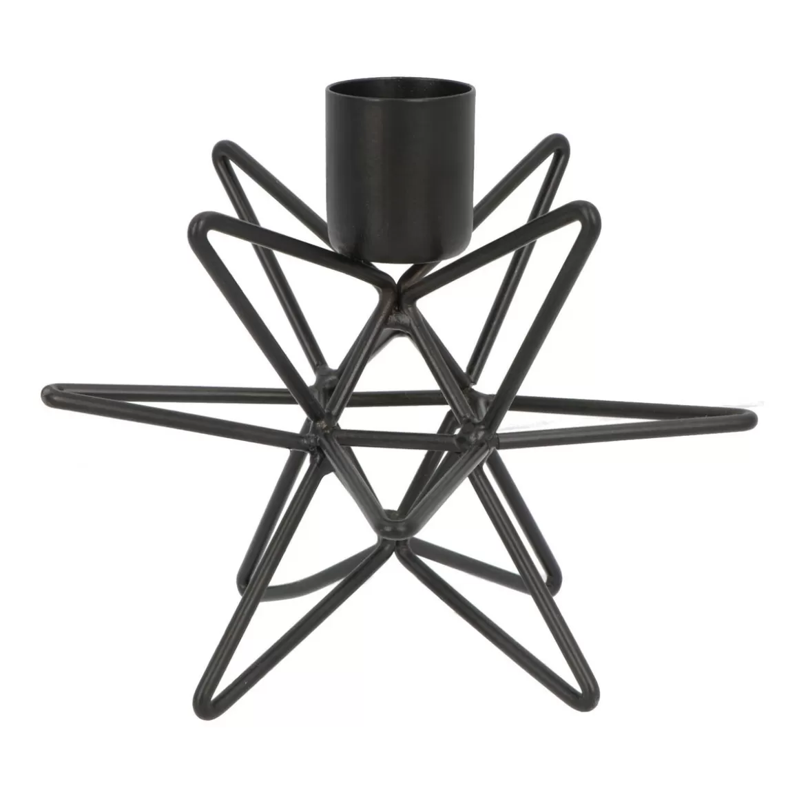 It's all about Christmas All Christmas Decorations | Home Accessories For Christmas-Design Candle Holder Matt Black | Metal Star | 12 Cm