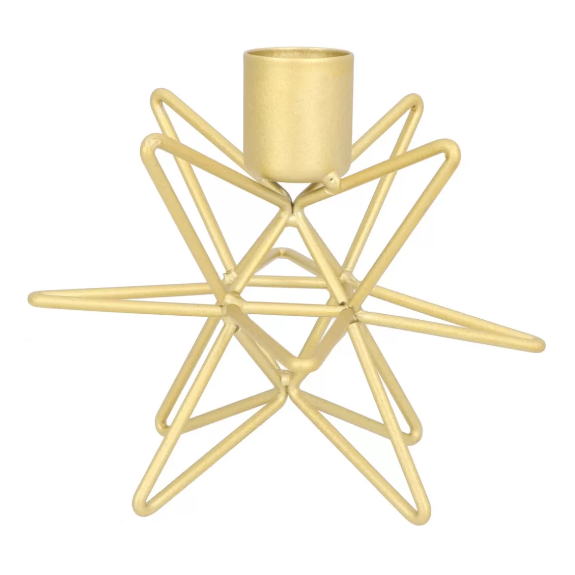 It's all about Christmas All Christmas Decorations | Home Accessories For Christmas-Design Candle Holder Matt Gold | Metal Star | 12 Cm