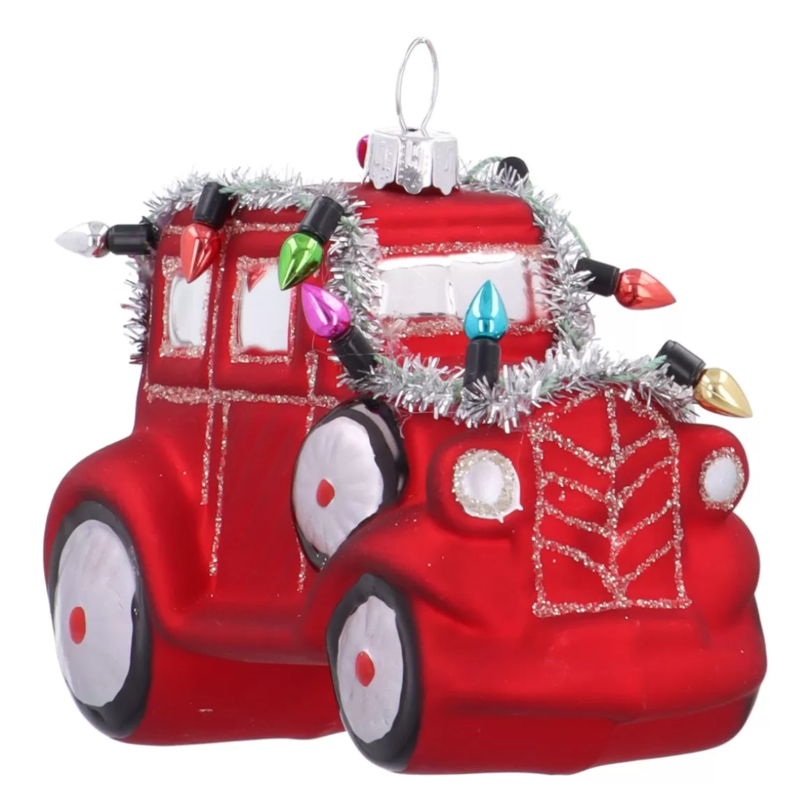 It's all about Christmas Christmastree Decorations Glass-Detailed Car With Christmas Tree Ornament For Car Lovers