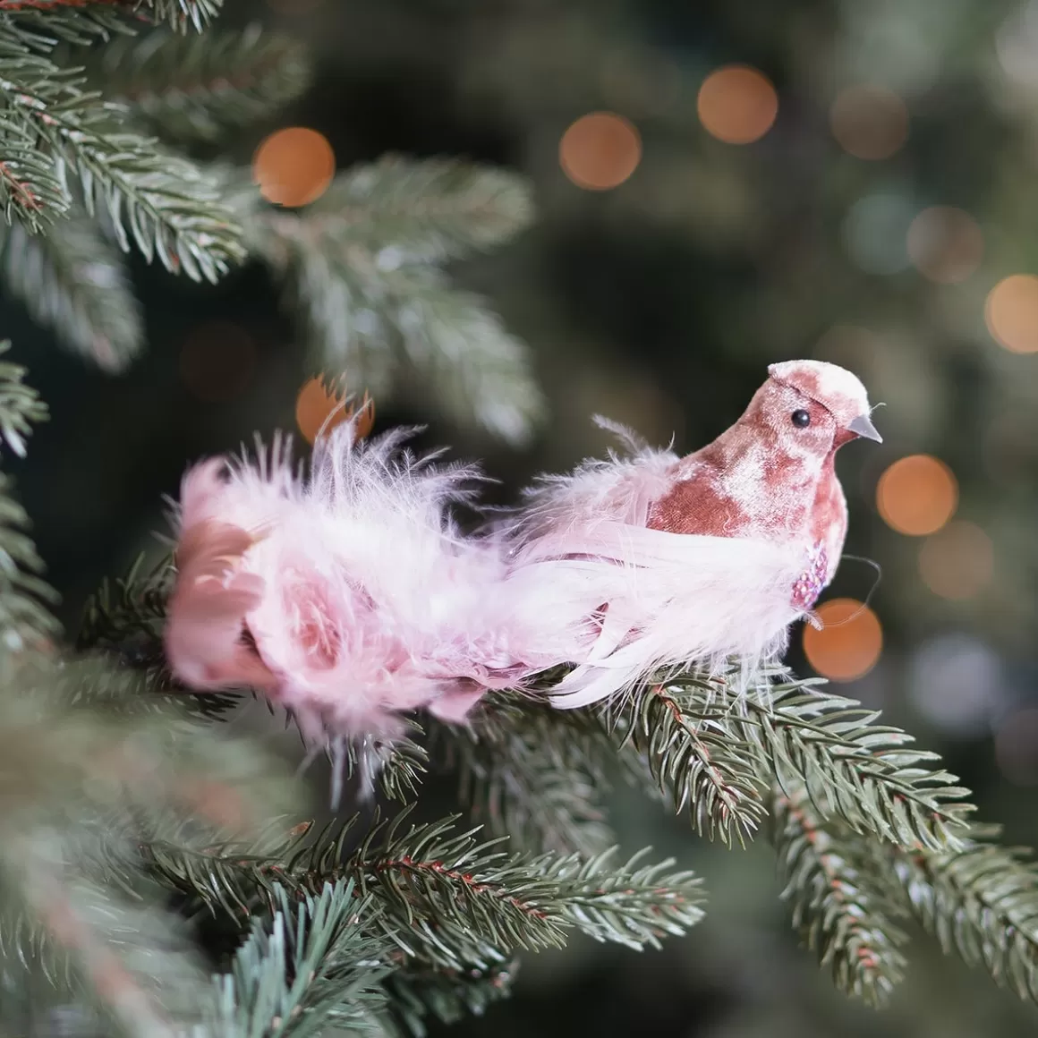 It's all about Christmas Clip On Tree Decorations-Dusty Pink Velvet Bird On A Clip