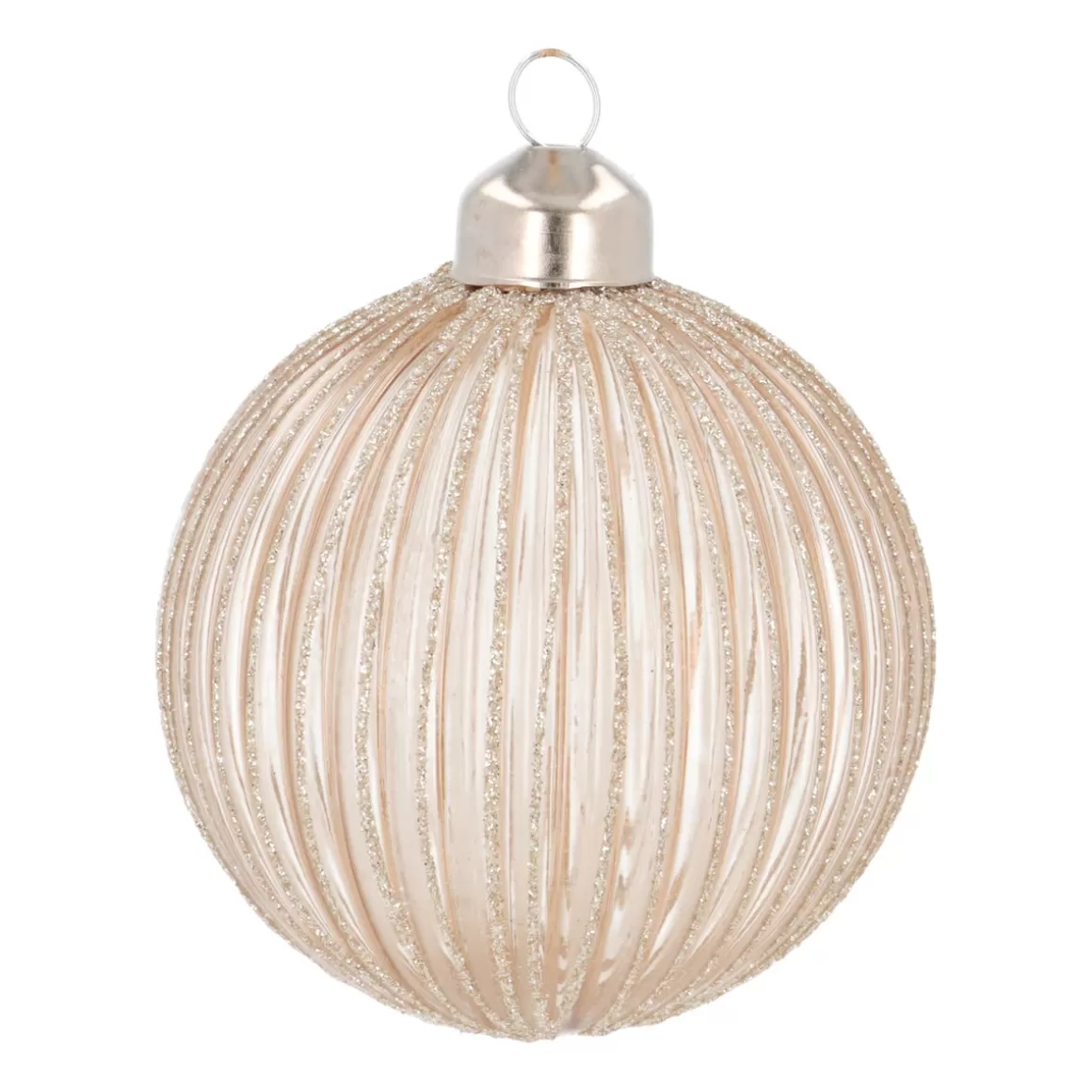 It's all about Christmas Christmastree Decorations Glass | Extraordinary Baubles-Elegant Taupe Christmas Bauble With Gold Glitters