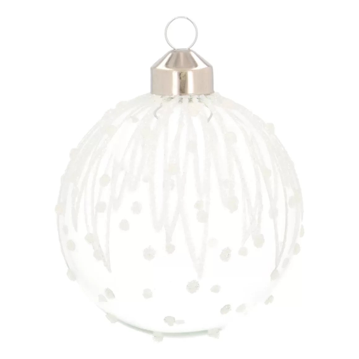 It's all about Christmas Glass Christmas Baubles-Elegant Transparent Glass Christmas Bauble With Glitters And Dots