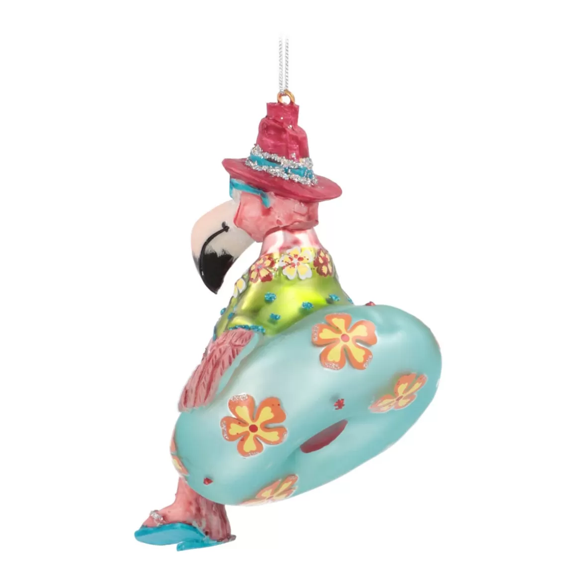 It's all about Christmas Christmas Ornaments-Floating Flamingo Ornament, Glass, Various Colors, 10cm/4in