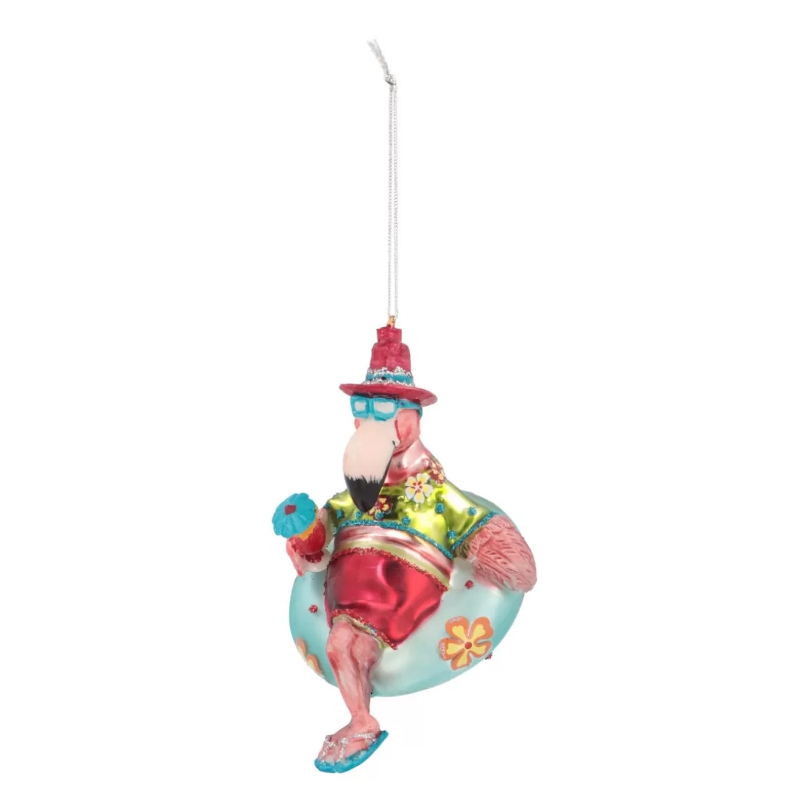 It's all about Christmas Christmas Ornaments-Floating Flamingo Ornament, Glass, Various Colors, 10cm/4in