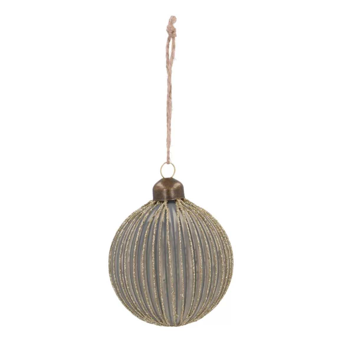 It's all about Christmas Christmastree Decorations Glass | Extraordinary Baubles-Fresh Cottage Green Christmas Bauble With Gold Glitters