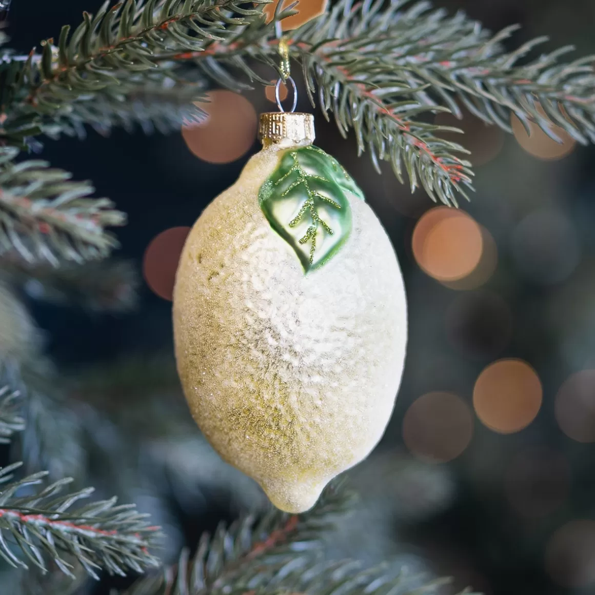 It's all about Christmas Christmastree Decorations Glass | Christmas Ornaments-Fresh Lemon Ornament For A Cheerful Tree