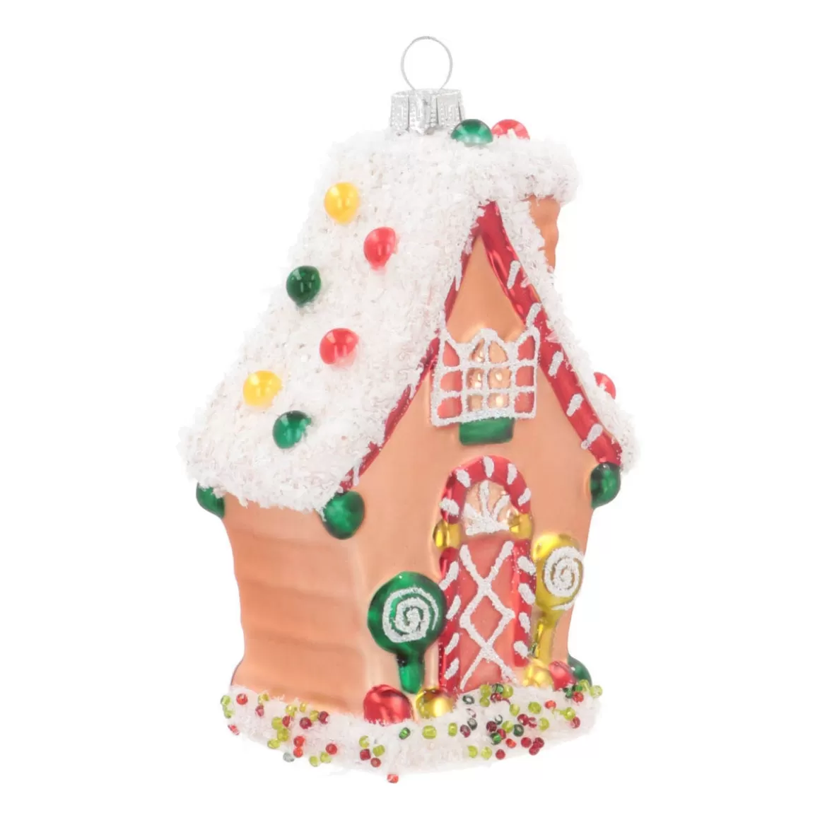 It's all about Christmas Christmas Ornaments-Gingerbread House Christmas Ornament | Glass | Multi | 12cm