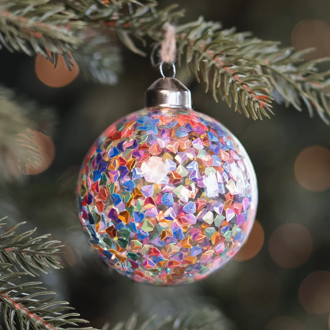 It's all about Christmas Christmas Baubles By Colour | Glass Christmas Baubles-Glass Bauble Confetti | Multicolour | 8 Cm