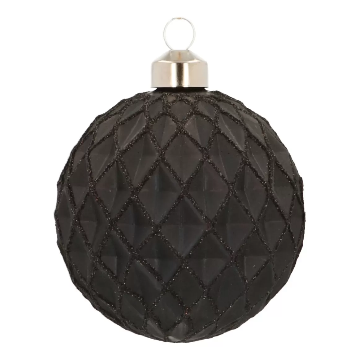 It's all about Christmas Luxury Christmas Baubles | Glass Christmas Baubles-Glass Bauble Diamonds | Black | 8 Cm