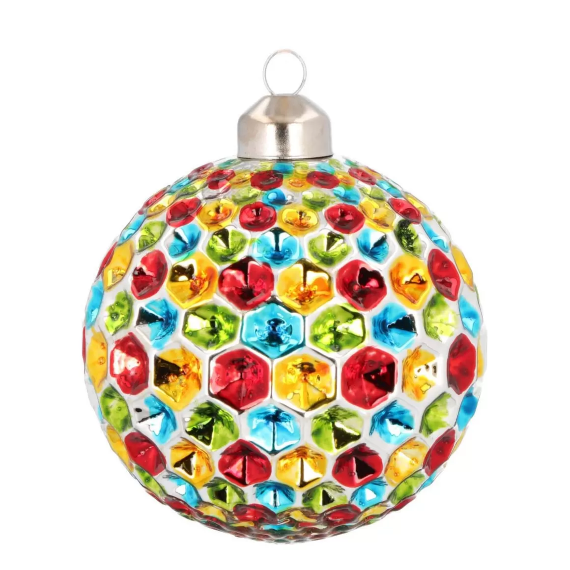 It's all about Christmas Extraordinary Baubles | Luxury Christmas Baubles-Glass Bauble Honeycombs | Multicolour | 8 Cm