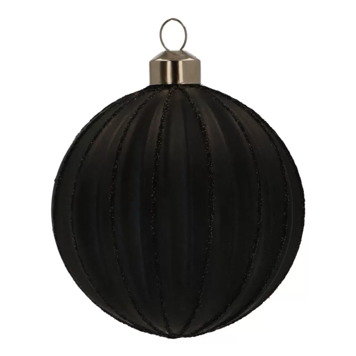 It's all about Christmas Christmas Baubles By Colour | Glass Christmas Baubles-Glass Bauble Lampion | Black | 8 Cm