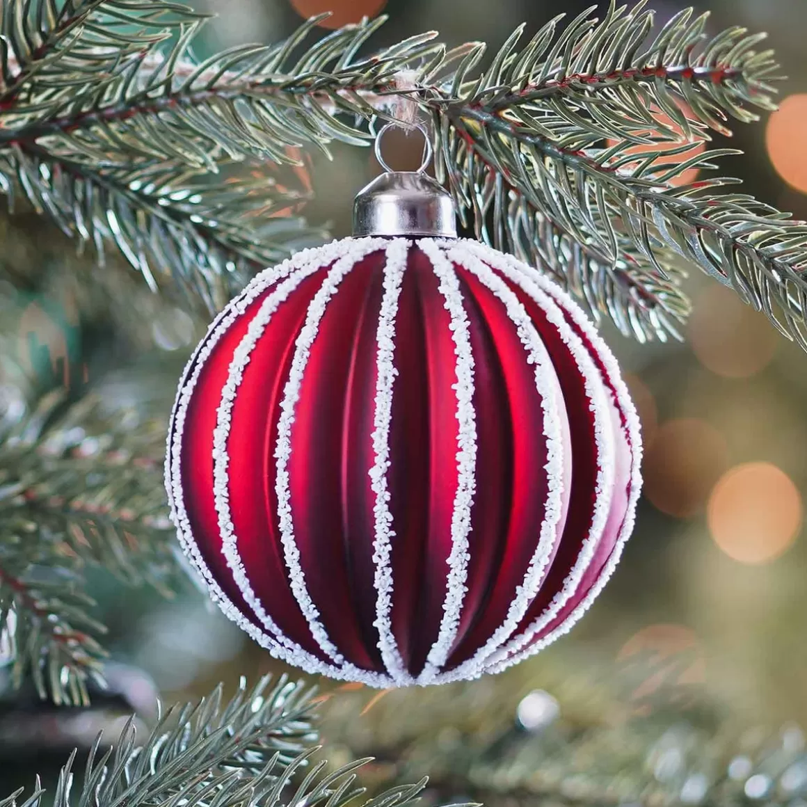 It's all about Christmas Christmas Baubles By Colour | Luxury Christmas Baubles-Glass Bauble Lampion | Red | 8 Cm