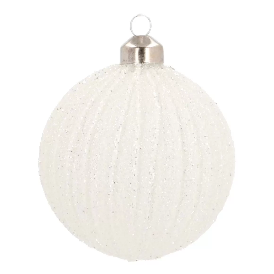 It's all about Christmas Christmas Baubles By Colour | Luxury Christmas Baubles-Glass Bauble Lampion | White | 8 Cm